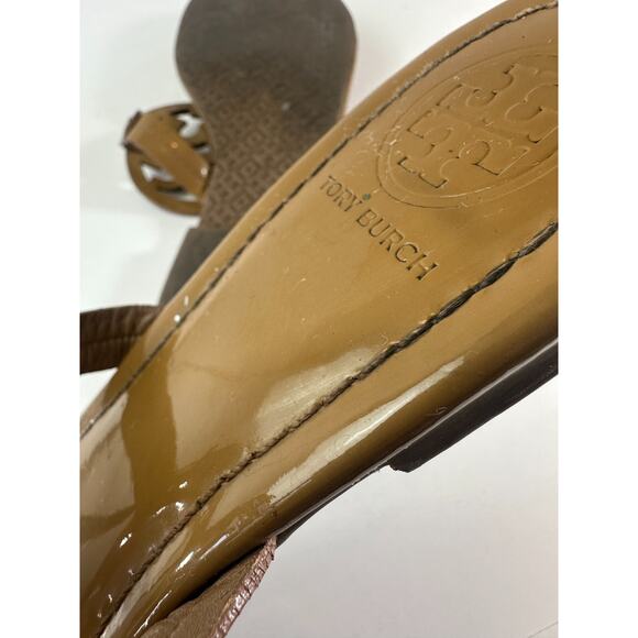 Tory Burch Miller Leather Thong Sandals Tan Beige Flip Flops Women's Size 9 M - Picture 5 of 16